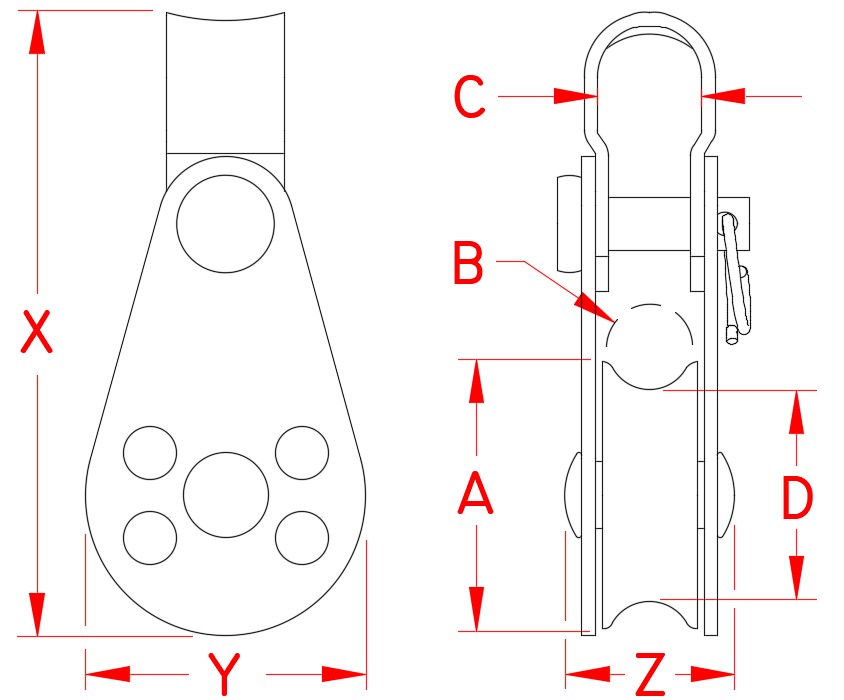 Stainless Steel Pulley Block, S0405-BR25